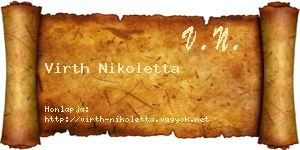 Virth Nikoletta névjegykártya